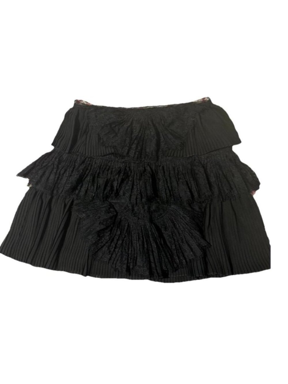 Alice + Olivia Iggy Pleated Lace Mini Skirt - Picture 3 of 8